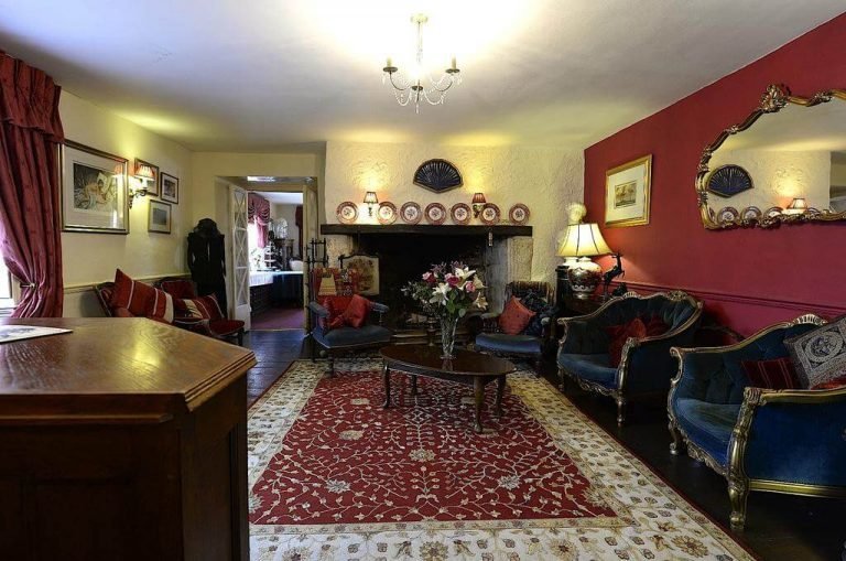 The library lounge, set for a function