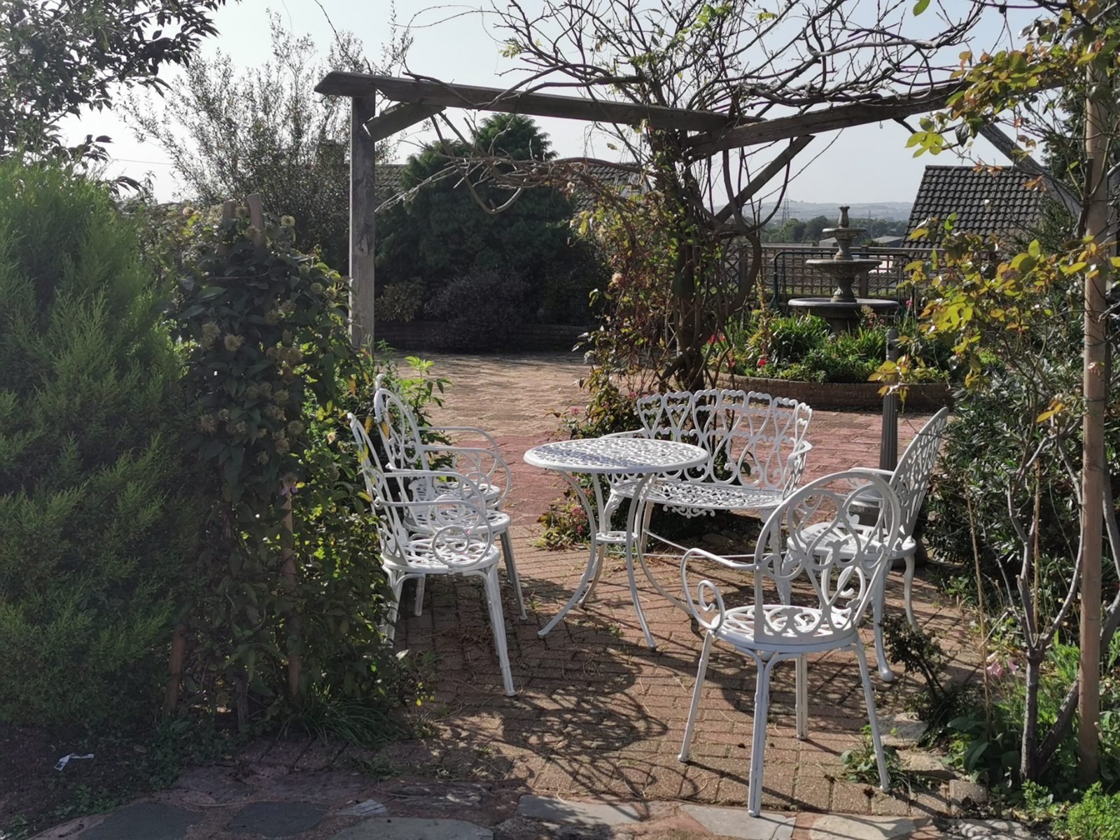 The garden terrace and view
